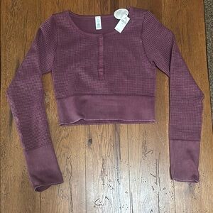 Offline by Aerie Long Sleeve Waffle Crop Top